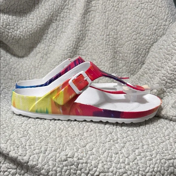 Hey Girl by Corkys Multicolor Tie-Dye Sandals with adjustable strap. - Picture 4 of 8
